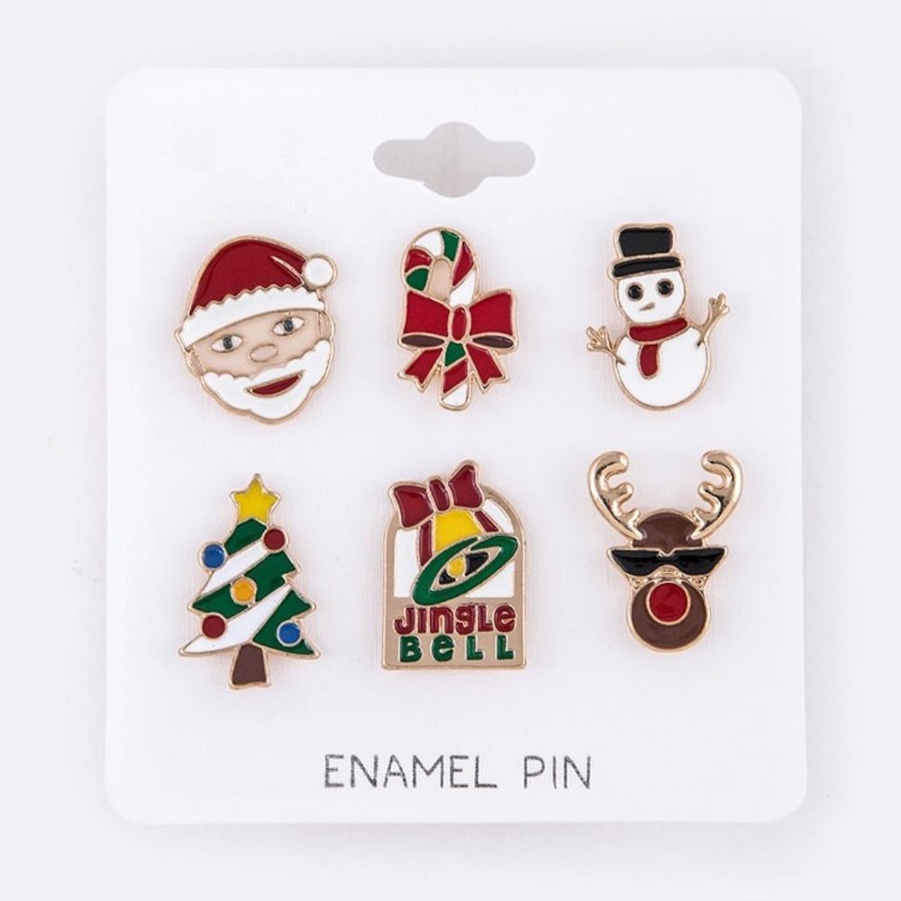 6 PCS Christmas Theme Iconic Pin Set